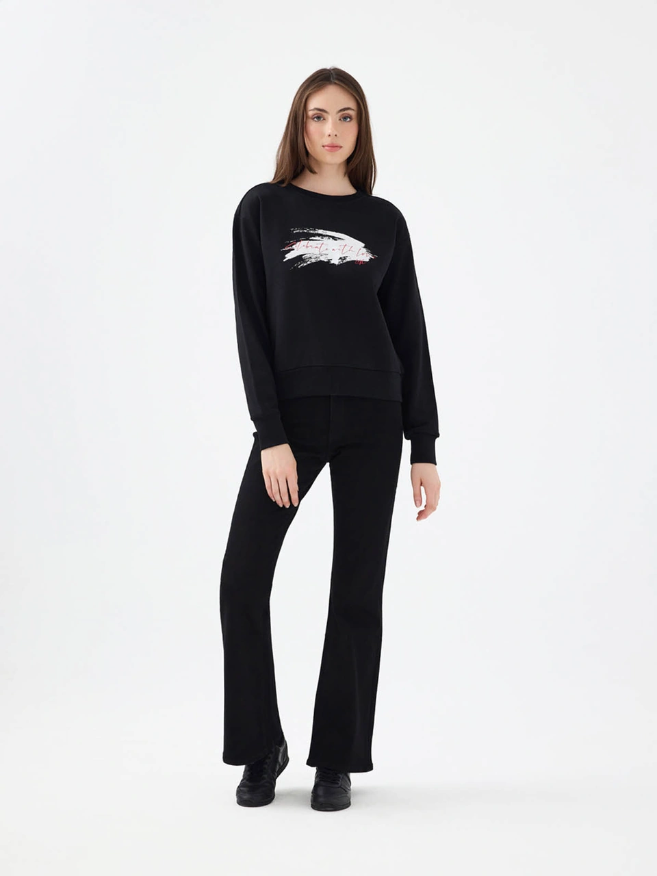 Loft Relax Fit Siyah Kadın Sweatshirt Lf2040696 SiYAH