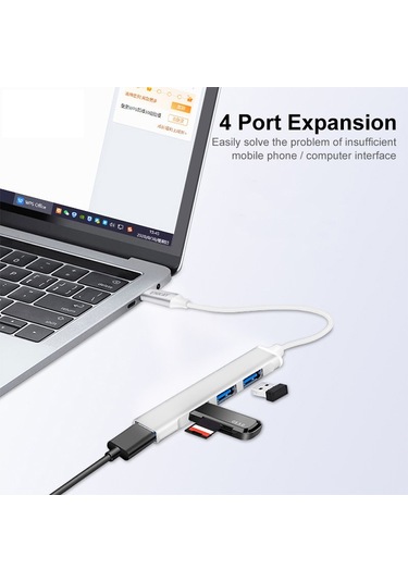 Cbtx Enkay Hat Prınce Enk-at114 Çok Bağlantı Noktalı Hub Adaptörü 4'ü 1 Arada Usb3.0 Genişletici Usb Bağlantı İstasyonu, Usb3.0 + 3 Usb2.0 İle