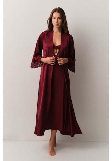 Suwen Honey Uzun Sabahlık St4444615l102 Bordo