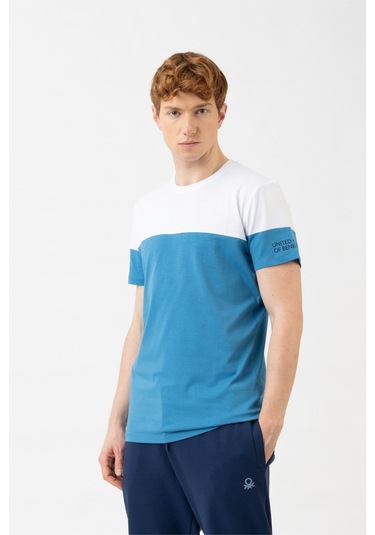 United Colors Of Benetton Erkek Tshirt Bnt-m21131 Mavi