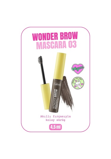 Callista Wonder Brow Eyebrow Mascara Kaş Maskarası 03 Koyu Kahve