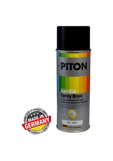 Piton Akrilik Sprey Boya 400 Ml Ral9005 Parlak Siyah