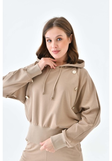 Ftz Women Kadın İki İp Düğme Detaylı Takım Beige 30640-beige Bej