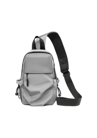 Erkekler İçin Şık Ve Fonksiyonel Su Geçirmez Naylon Çapraz Askılı Tek Omuz Çantası - Trend Göğüs Çantası Gri