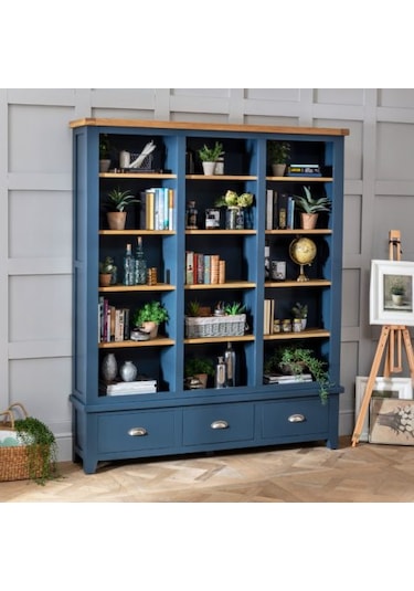 Evim Hizmet Masif 3 Çekmeceli Antrasit Kitaplık