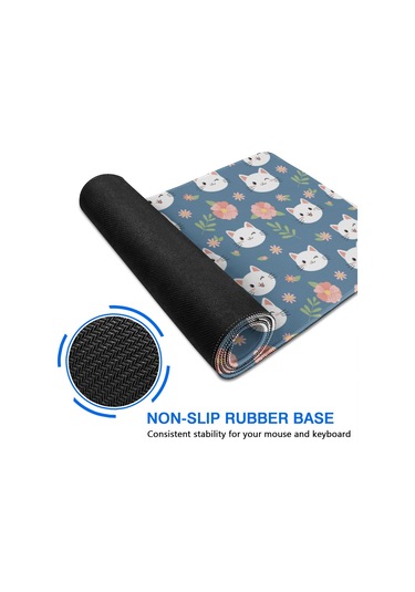 Cat Desenli Büyük Oyun Mouse Pad 31.5x11.8 Inch, Kaymaz Rubber Desk Mat-a13