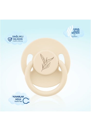 Wee Baby Pure Yuvarlak Uçlu Kauçuk Emzik No:2 Krem 6-18 Ay