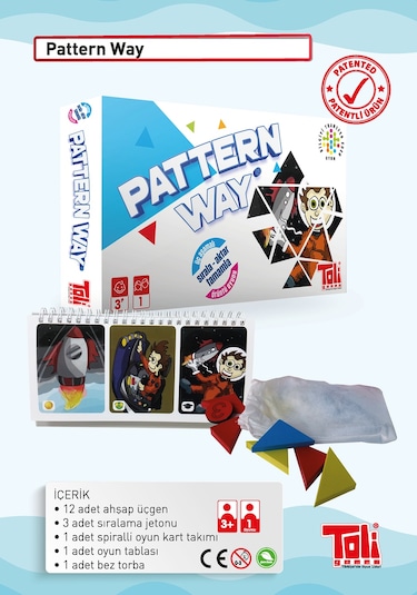 Toli Games Pattern Way Ahşap Üçgen Zeka Oyunu.