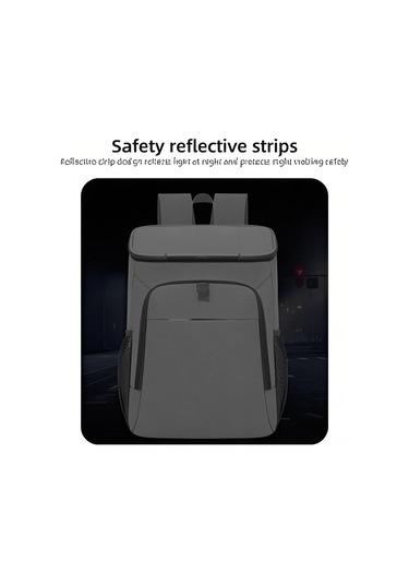 Yifomall 24l Isı Ve Soğuk Saklama Çanta, Leakproof İzolasyonlu Outdoor Sırt Çantası, Oxford Kumaş, Reflektör Şeritli, Piknik Kamp İçin Gri Gri