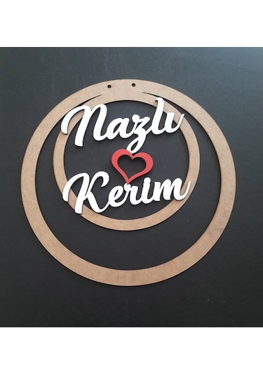 Ahşap Isimli Makrome Kasnak-Makrome Isimlik- Isimli Çember (402406695)