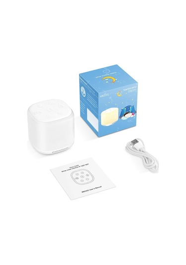 Mufunye Renkli Gece Lambalı 34 Sesli Beyaz Gürültü Makinesi - Çocuklar İçin Uyku Yardımcısı, 1800mah Pil, 9 Işık Efekti, Zamanlayıcılı Diğer