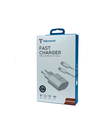 Teknonet Tn-hch11 20w Pd 3000 Mah Lightning Kablolu Hızlı Şarj Aleti Beyaz Beyaz
