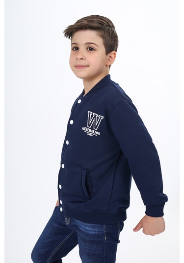 Toontoy Erkek Çocuk Okul Nakışlı Hırka Lacivert