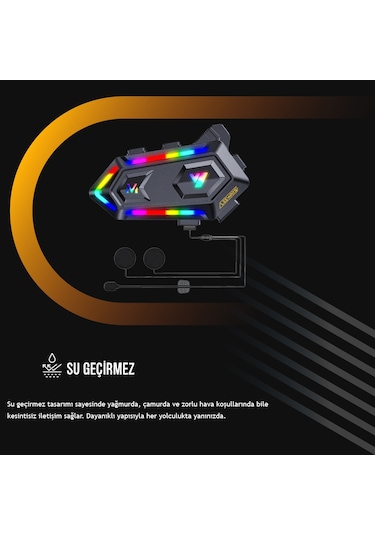 V20 Bt 5.3 Motosiklet Kurye Kask Kulaklık Intercom Rgb Eşleşme Yoktur