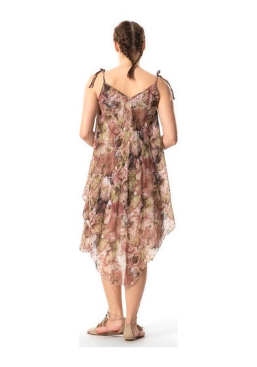 Askılı Vual Afrodit Midi Boy Yazlık Elbise Batik Koyu Kahve 6213 Batik Koyu Kahve