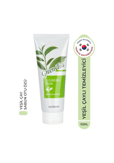 Verobene Cleansing Foam Green Tea Akneli Ciltler için Yüz Temizleme Jeli 150 ML