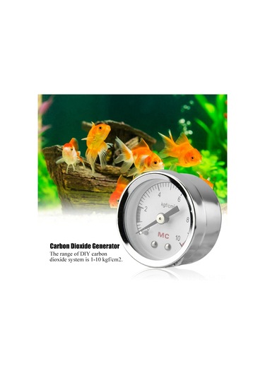 Qingmipy Dıy Su Bitkileri Akvaryum Karbon Dioksit Co2 Manometresi, Metal Tank Basınç Ölçer, 6 4mm Pu Boru Bağlantısı, 1-10 Kgf/cm² Aralığı