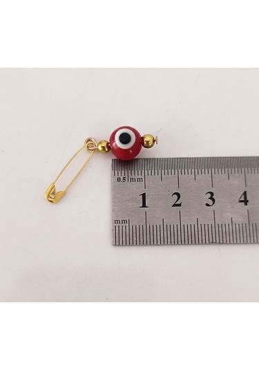 10 Adet 1 Cm Maşallahlık İğneli Cam Karışık Renkli Nazar Boncuğu