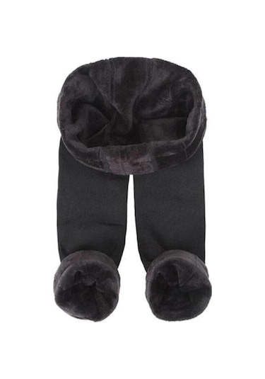 Kadın Içi Peluşlu Kışlık Termal Tayt Içlik Siyah Kadın Peluş Tayt 9020 Siyah-18752