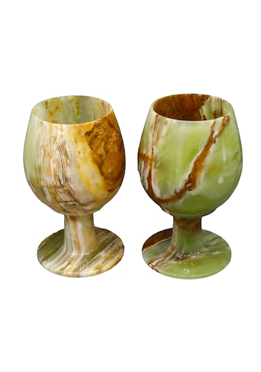 El İşçiliği Oniks Kadeh Benzersiz Doğal Taş Desenleri