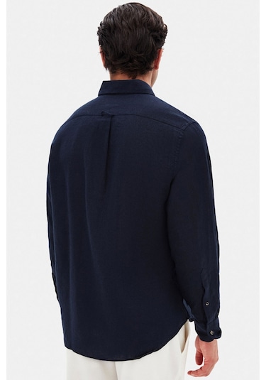 Ds Damat Comfort Lacivert Düz %100 Keten Gömlek 4hc02ap01265m Lacivert