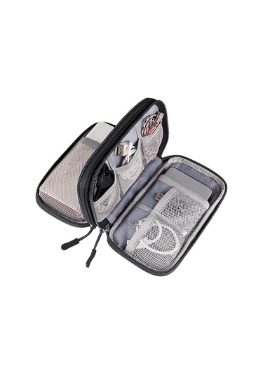 Geniş Kapasite Organizer Organiser Kablo Ssd Telefon Elektronik Düzenleyici Çanta Su Geçirmez Siyah