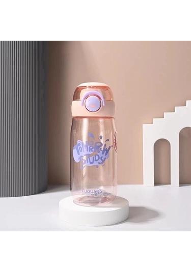 Andy More Fuguang Kız Öğrenciler Için Yüksek Görünümlü Su Bardağı Yaz Sporları Taşınabilir Filtre Çay Bardağı Çocuk Anti-sonbahar Anaokulu Plastik Bardak Quetqs Yeşil-mavi-pembe