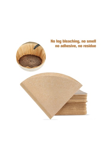 Fosenze 2-4 Kişilik V02 Konik Filtre Kağıdı, Drip Kahve Makinesi İçin Ahşap Malzeme, 161x120mm Boyut Diğer