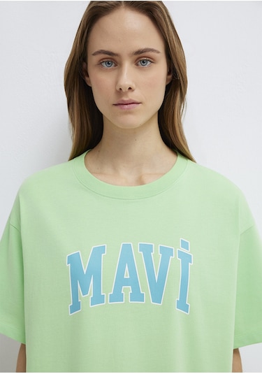 Mavi - Mavi Logo Baskılı Yeşil Tişört 1600843-71721 Yeşil