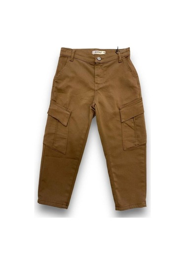 Jack Lions Erkek Çocuk Bel Lastikli Cepli Kargo Pantolon-14603 Kahverengi