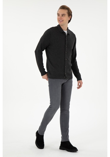 U.s. Polo Assn. Erkek Antrasit Melanj Hırka Triko 50297074-vr081 Antrasit Melanj