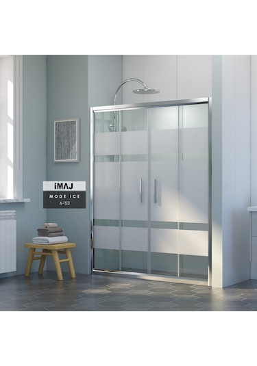 İmaj Banyo Mode İce A-53 Orta Açılır 2 Sabit 2 Sürgü Duşakabin Krom