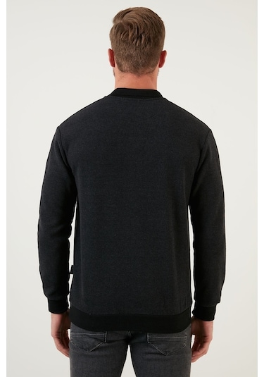 Buratti Pamuklu Regular Fit Düğmeli Polo Yaka Erkek Kazak 456211 Antrasit