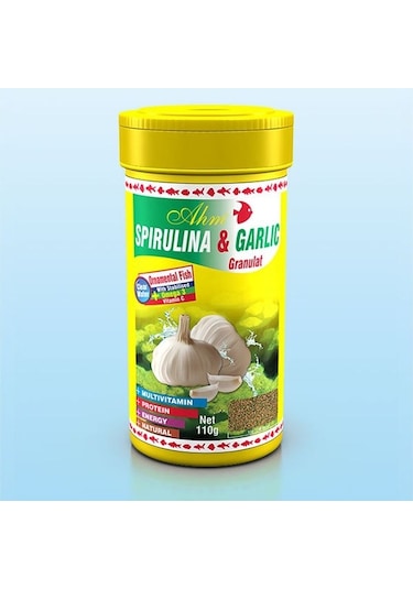 Ahm Marin Spirulina Garlic Sarımsaklı Balık Yemi 250 Ml