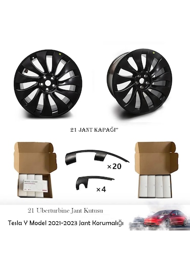Tectic Tesla Y Modeli Jant Kapağı Koruyucu 2021-2023 İçin 21 İnç