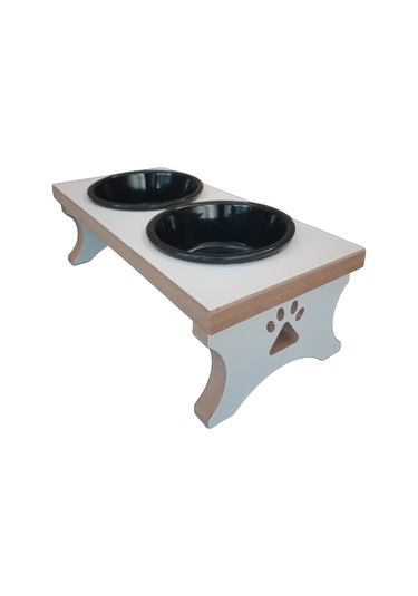 Realwood Seramik Kaseli Kedi Köpek Mama Su Kabı Standı 800 ML