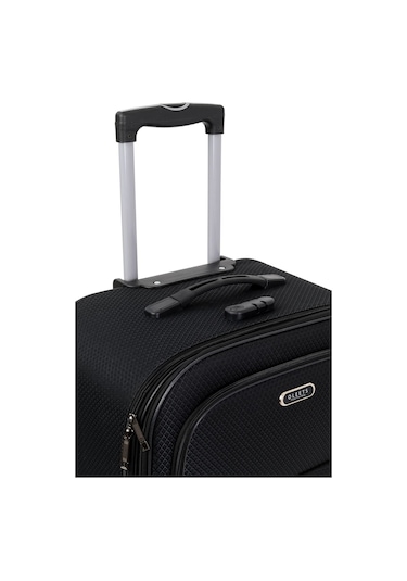Oleets 8 Tekerli Su Geçirmez Kumaş Orta Boy Valiz Siyah