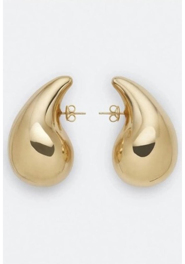 Oqqo Gold Gözyaşı Damla Kadın Küpe Altın