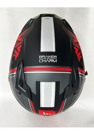 Şefaf Vizörlü + İç Güneş Vizörlü + Mt Braker Sv Charm B5 Kapalı Kask Mat Kırmızı - Siyah