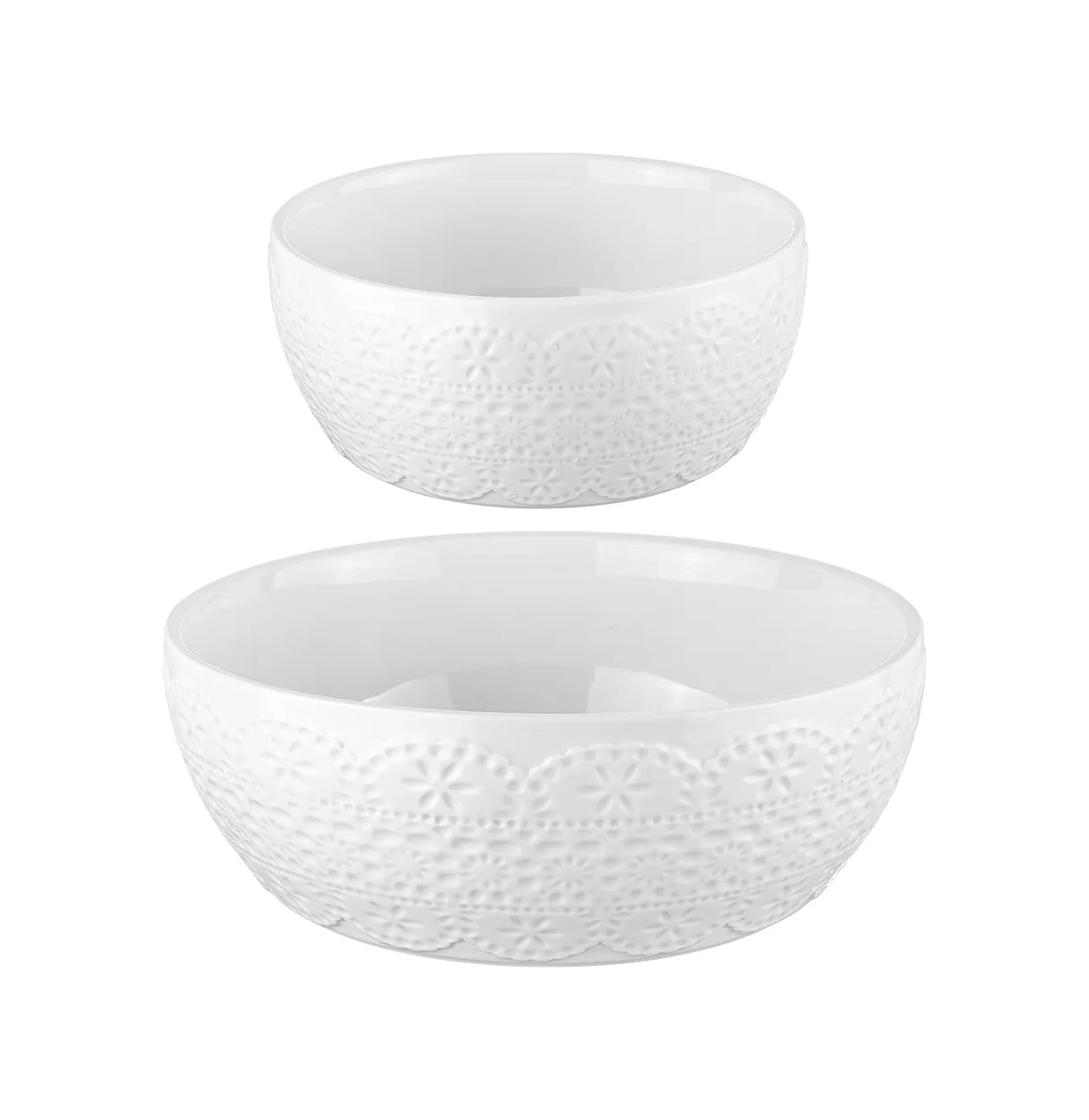 Elan Gallery Salata Kasesi "dantel" 2 Adet, 600 Ml Ve 1,5 L 14397461 Beyaz