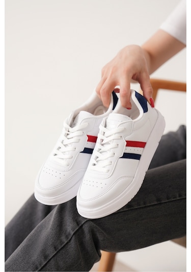 Daxors D163 Günlük Ortopedik Kadın Sneaker Spor Ayakkabı Kırmızı