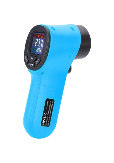 Hw550 Dijital Lcd Kızılötesi Termometre Temassız Lazer Endüstriyel Pirometre Sıcaklık Tabancası - Mavi