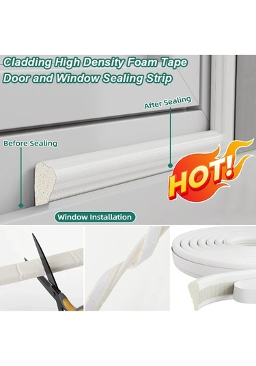 5m Beyaz Kaplama Kapı Ve Pencere Contaları Kama Hava Sıyırma Sızdırmazlık White 1m Diğer