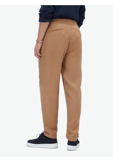 Kip Açık Kahve Dokuma Casual Pantolon Kahverengi