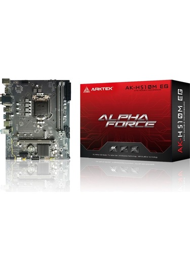 Arktek Alpha Force, Ak-h510m Eg Vs, 2xddr4, M.2, 2x Hdmı, Dp, 10-11.nesil, Lga1200 Soket, Anakart