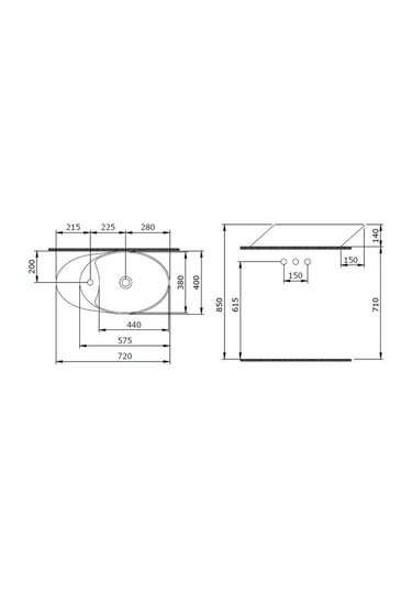 Bocchi Vessel Çanak Lavabo 72 CM Yasemin 1021-007-0126