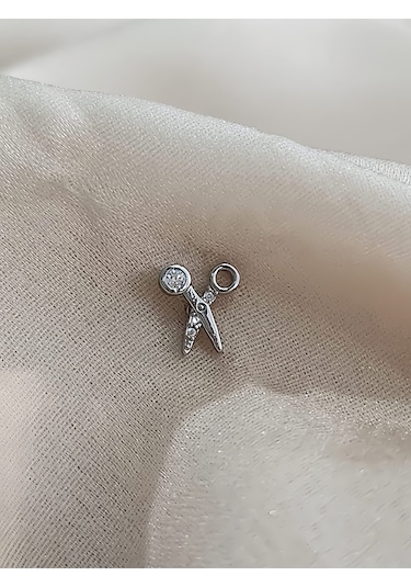 Makas Model Kıkırdak Piercing Tragus Helix Silver Gümüş Renk Küpe Silver