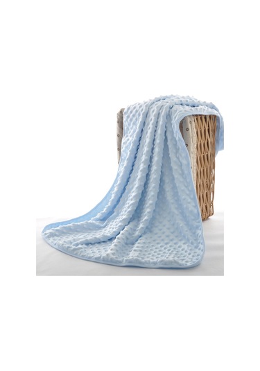 Sones İlkbahar Ve Sonbahar Çift Katlı Bebek Örgü Polar Battaniye Yatak Örtüsü Mavi