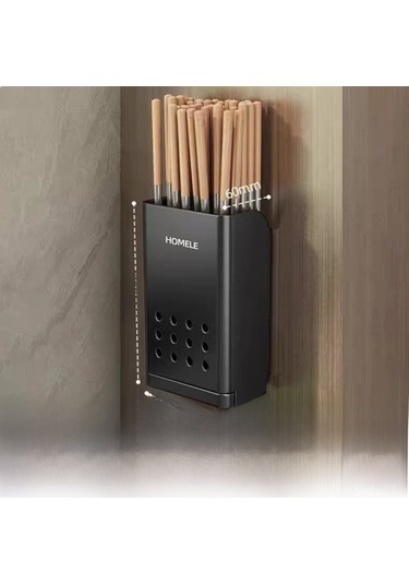 Yifomall Duvar Tipi Mutfak Çatal Kaşık Bıçak Depolama Kutusu - Sulama Sistemi İle Taşınabilir Organizer, Siyah Tek Bardak, Deliksiz Montaj Diğer