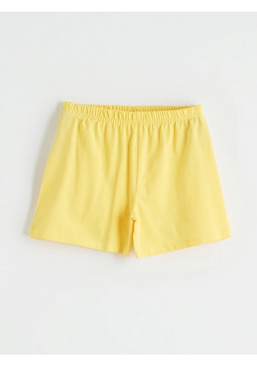 Lc Waikiki Sarı Baskılı Kız Çocuk Şortlu Pijama Takımı